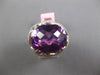EXTRA LARGE 13.55CT DIAMOND & AAA AMETHYST & ENAMEL 14K WHITE GOLD OVAL FUN RING