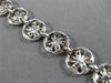 ANTIQUE WIDE 1.60CT DIAMOND 18KT WHITE GOLD MULTI LEAF FLOWER CIRCULAR BRACELET