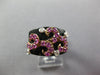 LARGE .95CT DIAMOND & AAA PINK SAPPHIRE & ONYX 18KT WHITE GOLD 3D FILIGREE RING