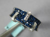 4.0CT DIAMOND & AAA SAPPHIRE 18K WHITE GOLD PRINCESS &ROUND INVISIBLE 3 ROW RING