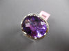 EXTRA LARGE 13.55CT DIAMOND & AAA AMETHYST & ENAMEL 14K WHITE GOLD OVAL FUN RING