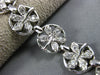 ANTIQUE WIDE 1.60CT DIAMOND 18KT WHITE GOLD MULTI LEAF FLOWER CIRCULAR BRACELET