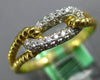 ESTATE .28CT DIAMOND 18KT YELLOW GOLD 3D CLASSIC OVAL LOVE KNOT FUN RING