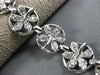 ANTIQUE WIDE 1.60CT DIAMOND 18KT WHITE GOLD MULTI LEAF FLOWER CIRCULAR BRACELET