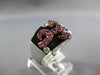 LARGE .95CT DIAMOND & AAA PINK SAPPHIRE & ONYX 18KT WHITE GOLD 3D FILIGREE RING
