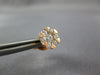 ESTATE .69CT DIAMOND 18KT ROSE GOLD 3D CLUSTER FLOWER STAR STUD EARRINGS