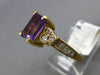 2.1CT DIAMOND & AAA AMETHYST 14K YELLOW GOLD ROUND & EMERALD CUT FRIENDSHIP RING