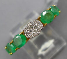 5.14CT DIAMOND & AAA EMERALD 14KT 2 TONE GOLD 3D OVAL & ROUND ETERNITY FUN RING