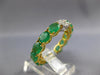 5.14CT DIAMOND & AAA EMERALD 14KT 2 TONE GOLD 3D OVAL & ROUND ETERNITY FUN RING