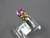 .55CT DIAMOND & AAA PINK SAPPHIRE 14KT 2 TONE GOLD OVAL & ROUND DOUBLE LOVE RING