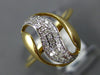 ESTATE .17CT DIAMOND 14KT YELLOW GOLD 3D CLASSIC LEAF MULTI WAVE FUN RING