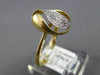 ESTATE .17CT DIAMOND 14KT YELLOW GOLD 3D CLASSIC LEAF MULTI WAVE FUN RING