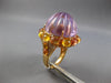 EXTRA LARGE 56.58CT DIAMOND & AAA CITRINE & AMETHYST 14KT YELLOW GOLD DOME RING