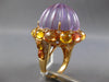 EXTRA LARGE 56.58CT DIAMOND & AAA CITRINE & AMETHYST 14KT YELLOW GOLD DOME RING