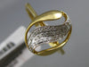 ESTATE .17CT DIAMOND 14KT YELLOW GOLD 3D CLASSIC LEAF MULTI WAVE FUN RING