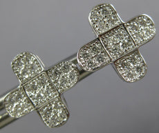 ESTATE .38CT DIAMOND 18KT WHITE GOLD 3D CLASSIC FILIGREE CROSS STUD EARRINGS