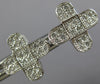 ESTATE .38CT DIAMOND 18KT WHITE GOLD 3D CLASSIC FILIGREE CROSS STUD EARRINGS