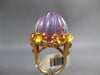 EXTRA LARGE 56.58CT DIAMOND & AAA CITRINE & AMETHYST 14KT YELLOW GOLD DOME RING