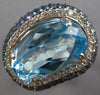 EXTRA LARGE 21.72CT DIAMOND & AAA SAPPHIRE & BLUE TOPAZ 14KT WHITE GOLD FUN RING