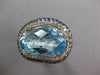 EXTRA LARGE 21.72CT DIAMOND & AAA SAPPHIRE & BLUE TOPAZ 14KT WHITE GOLD FUN RING