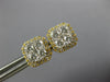 ESTATE LARGE .81CT DIAMOND 18KT YELLOW GOLD CLUSTER SQUARE OCTAGON STUD EARRINGS