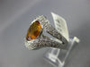 ESTATE LARGE 3.82CT DIAMOND & AAA CITRINE 14KT WHITE GOLD OVAL & ROUND FUN RING