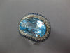 EXTRA LARGE 21.72CT DIAMOND & AAA SAPPHIRE & BLUE TOPAZ 14KT WHITE GOLD FUN RING