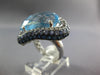 EXTRA LARGE 21.72CT DIAMOND & AAA SAPPHIRE & BLUE TOPAZ 14KT WHITE GOLD FUN RING