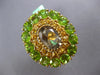 ESTATE EXTRA LARGE 18.52CT AAA MULTI GEM 18K YELLOW GOLD 3D FLOWER OVAL FUN RING