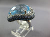 EXTRA LARGE 21.72CT DIAMOND & AAA SAPPHIRE & BLUE TOPAZ 14KT WHITE GOLD FUN RING