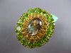 ESTATE EXTRA LARGE 18.52CT AAA MULTI GEM 18K YELLOW GOLD 3D FLOWER OVAL FUN RING