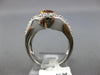 ESTATE LARGE 3.82CT DIAMOND & AAA CITRINE 14KT WHITE GOLD OVAL & ROUND FUN RING