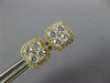 ESTATE LARGE .81CT DIAMOND 18KT YELLOW GOLD CLUSTER SQUARE OCTAGON STUD EARRINGS