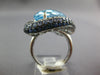 EXTRA LARGE 21.72CT DIAMOND & AAA SAPPHIRE & BLUE TOPAZ 14KT WHITE GOLD FUN RING