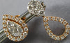 .68CT DIAMOND 18KT ROSE GOLD 3D 2 IN 1 CLUSTER PEAR SHAPE HANGING STUD EARRINGS