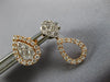 .68CT DIAMOND 18KT ROSE GOLD 3D 2 IN 1 CLUSTER PEAR SHAPE HANGING STUD EARRINGS