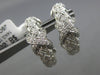 ESTATE .18CT DIAMOND 14KT WHITE GOLD MESH CRISS CROSS X CLIP ON HANGING EARRINGS