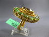 ESTATE EXTRA LARGE 18.52CT AAA MULTI GEM 18K YELLOW GOLD 3D FLOWER OVAL FUN RING