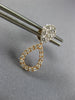 .68CT DIAMOND 18KT ROSE GOLD 3D 2 IN 1 CLUSTER PEAR SHAPE HANGING STUD EARRINGS
