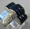 5.02CT DIAMOND &AAA SAPPHIRE 18K WHITE GOLD ROUND &PRINCESS INVISIBLE CROWN RING