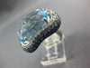 EXTRA LARGE 21.72CT DIAMOND & AAA SAPPHIRE & BLUE TOPAZ 14KT WHITE GOLD FUN RING