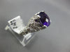 ESTATE 3.33CT DIAMOND & AAA AMETHYST 14K WHITE GOLD OVAL & ROUND FRIENDSHIP RING