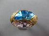 LARGE 14.66CT DIAMOND & AAA AMETHYST & BLUE TOPAZ 14KT YELLOW GOLD OVAL FUN RING