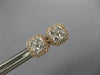 ESTATE .49CT DIAMOND 18KT ROSE GOLD 3D CLASSIC CLUSTER SQUARE HALO STUD EARRINGS