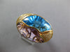 LARGE 14.66CT DIAMOND & AAA AMETHYST & BLUE TOPAZ 14KT YELLOW GOLD OVAL FUN RING