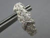 ESTATE .18CT DIAMOND 14KT WHITE GOLD MESH CRISS CROSS X CLIP ON HANGING EARRINGS