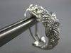 ESTATE .18CT DIAMOND 14KT WHITE GOLD MESH CRISS CROSS X CLIP ON HANGING EARRINGS