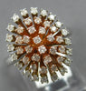 ESTATE .75CT DIAMOND 14KT TRI COLOR GOLD 3D FLOWER OVAL FUN RING