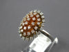 ESTATE .75CT DIAMOND 14KT TRI COLOR GOLD 3D FLOWER OVAL FUN RING