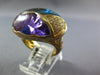 LARGE 14.66CT DIAMOND & AAA AMETHYST & BLUE TOPAZ 14KT YELLOW GOLD OVAL FUN RING
